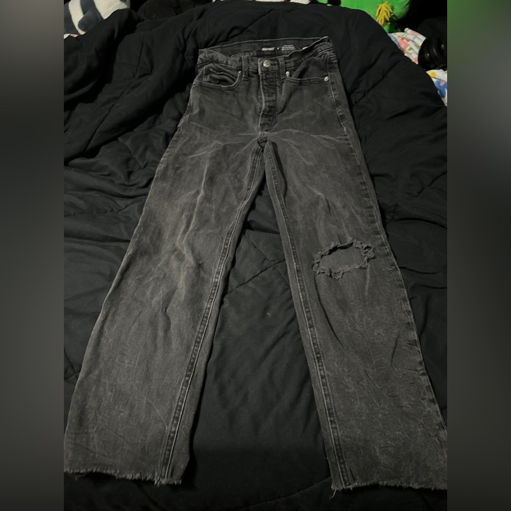 Women Distressed Black Washed Jeans - Casual Straight Fit